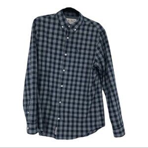 Original Penguin men’s blue checkered plaid button down shirt medium